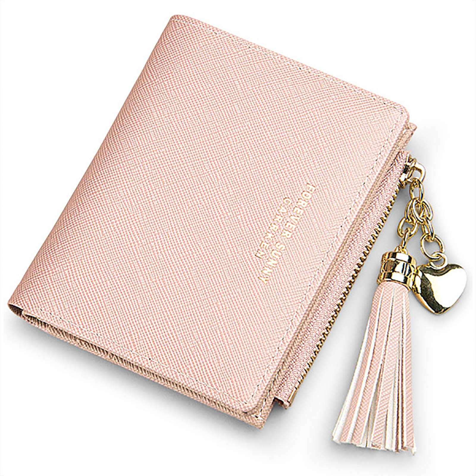 ZhengYue Purse for Women,Ladies Purse Small Leather Wallet with RFID Blocking,Vegan Leather Women Purse with Zipper Coin Purse and Multiple Card Slots for Cash,Cion,Card,Bill Pink