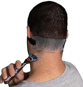 GroomTemp Adjustable Neckline Shaving Template and Hair Trimming Guide | DIY Hands-Free Trim, Cut, and Shave Use for Clean Lines | Non-Slip