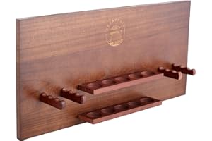 THE HAWK HAUS Wooden Ping Pong Paddle Storage Wall Rack Table Tennis Racket Display Organizer Ping Pong Paddle Ball Holder Wall Mounted Home Garage Office Game Room Valentine's Birthday Gifts