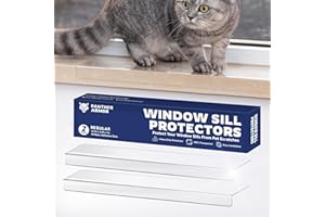 Panther Armor Window Sill Protector for Pets – Scratch-Resistant, Durable & Transparent – Easy Peel & Stick Installation – 2-