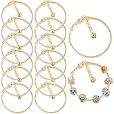Junkin 12 Pcs Snake Chain Charm Bracelet with Heart Lobster Clasp Extender Adjustable Christmas DIY Metal Bracelet Chain for Women Jewelry Making Gifts Supplies 7.87 Inches