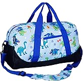 Wildkin Kids Overnighter Duffel Bag – Carry-On Size, Ideal for School & Sleepovers – Dinosaur Land