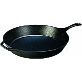 Lodge 15 Inch Cast Iron Pre-Seasoned Skillet – Signature Teardrop Handle - Use in the Oven, on the Stove, on the Grill, or Ov