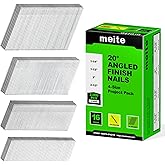 meite 16 Gauge Finish Nails Multi-Size Set 2,000PCS Galvanized 20 Degree Angled Finish Nails for Pneumatic Cordless Finish Nailer, 16GA Trim Nails (2-1/2", 2", 1-1/2", 1-1/4", 500 Per Sizes)