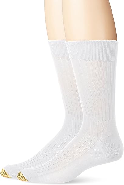 Amazon Co Jp Gold Toe メンズコンフォートトップに非弾性英語リブクルー2パックs6 ホワイト 10 5から11 ドラッグストア