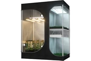TopoGrow 2-in-1 60"X48"X80" Grow Tent Indoor 5'x4' Mylar Reflective Growing Tent Cabinet for Plant Propagation Flower Growing Hydroponic Growing System