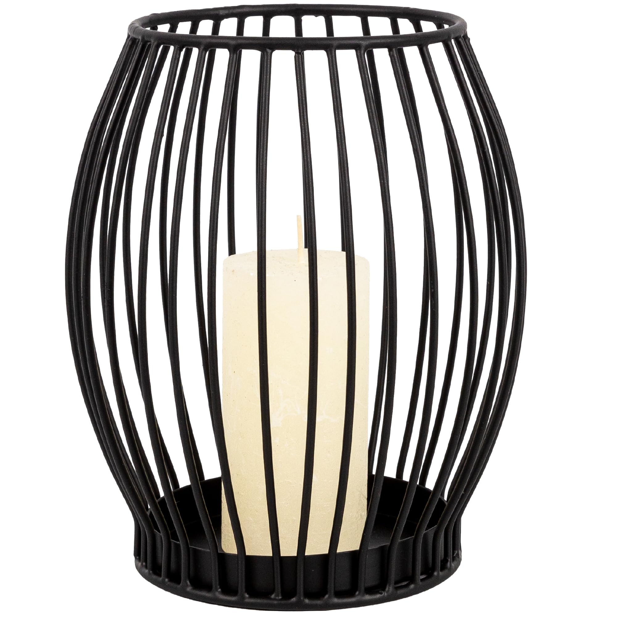 Gadgy Candle Holder Black - Lantern Large - Modern Metal Decoration - Black Metal Candle Stand - 18 x 18 cm