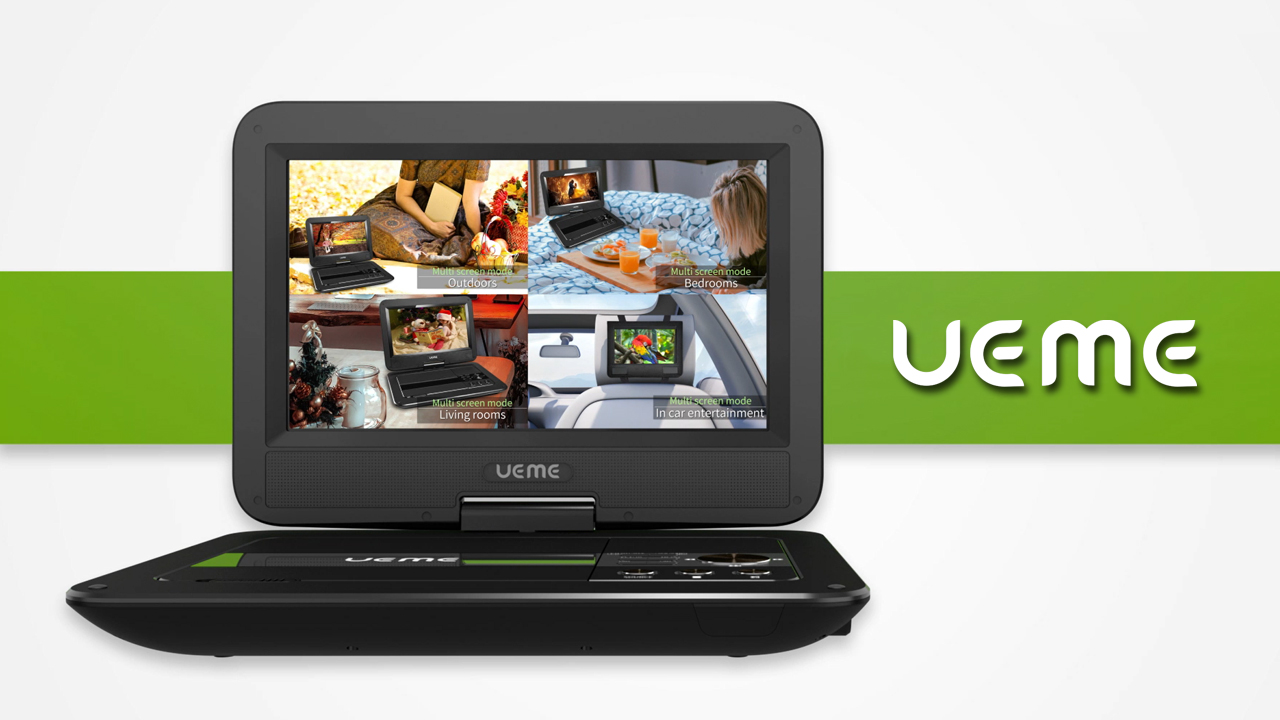 UEME Portable DVD Player with 9 inches Swivel Screen, Remote Control