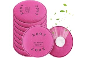 VOCITXI 10PCS(5Pack) 2097 Particulate Filters Installed on Filter Retainer Replacement 6000 7000 FF-4 Series Respirator Masks, 2097 Filters Cotton with Activated Carbon Layer for Painting Welding Dust Sanding