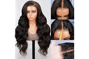 MEGALOOK 6x5 Wear and Go Glueless Human Hair Pre Plucked Pre Cut Lace 12A 220% Density Upgraded Glueless Body Lace Front Wigs Human Hair Real Bleached Tiny Knots 26 Inch