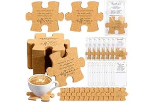 Hushee Employee Appreciation Gifts Inspirational Team Gifts for Coworker Motivational Puzzle Piece Coasters with Cards Bags for Office Staff Coworker(20 Pcs,Difference)