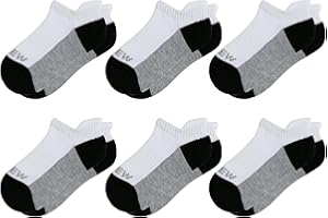 Sunew Baby and Toddler Socks, Boys Girls Cushioned Athletic Ankle/Low Cut Socks 6-Pair