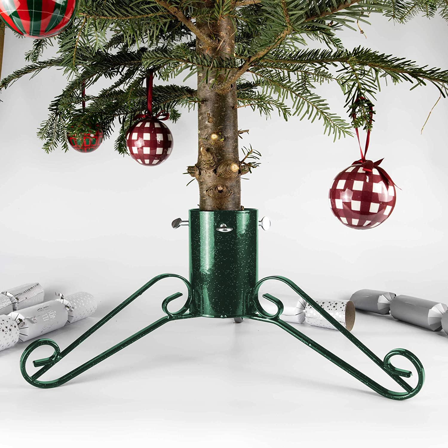 Bosmere G451 4-inch Christmas Tree Stand Sparkle Size - Green Sparkle