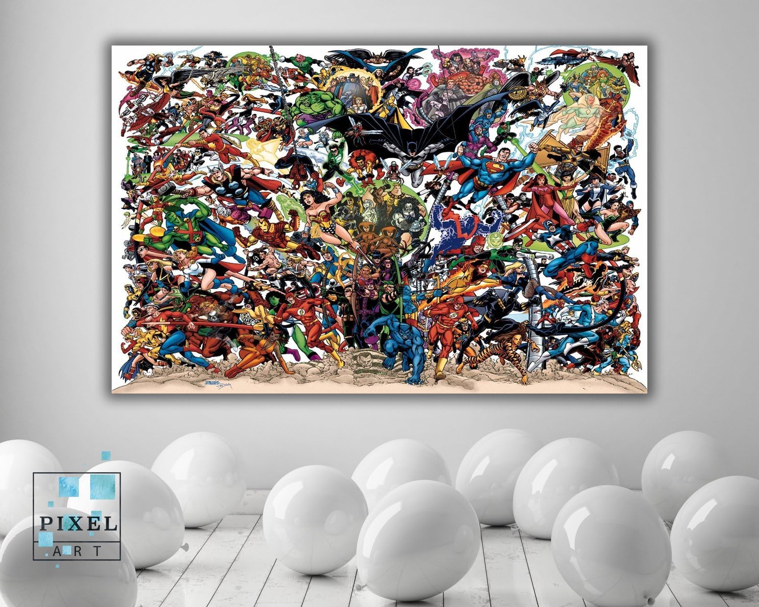 Superhero Comic Book Canvas Print Wall Hanging Framed Art