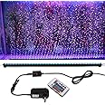 SZMiNiLED Submersible Aquarium Light, Fish Tank Light with Air Bubble Hole, RGB Color Changing Brightness Adjustable IP68 Waterproof Remote Control LED Light for Aquarium Fish Tank 35 inch