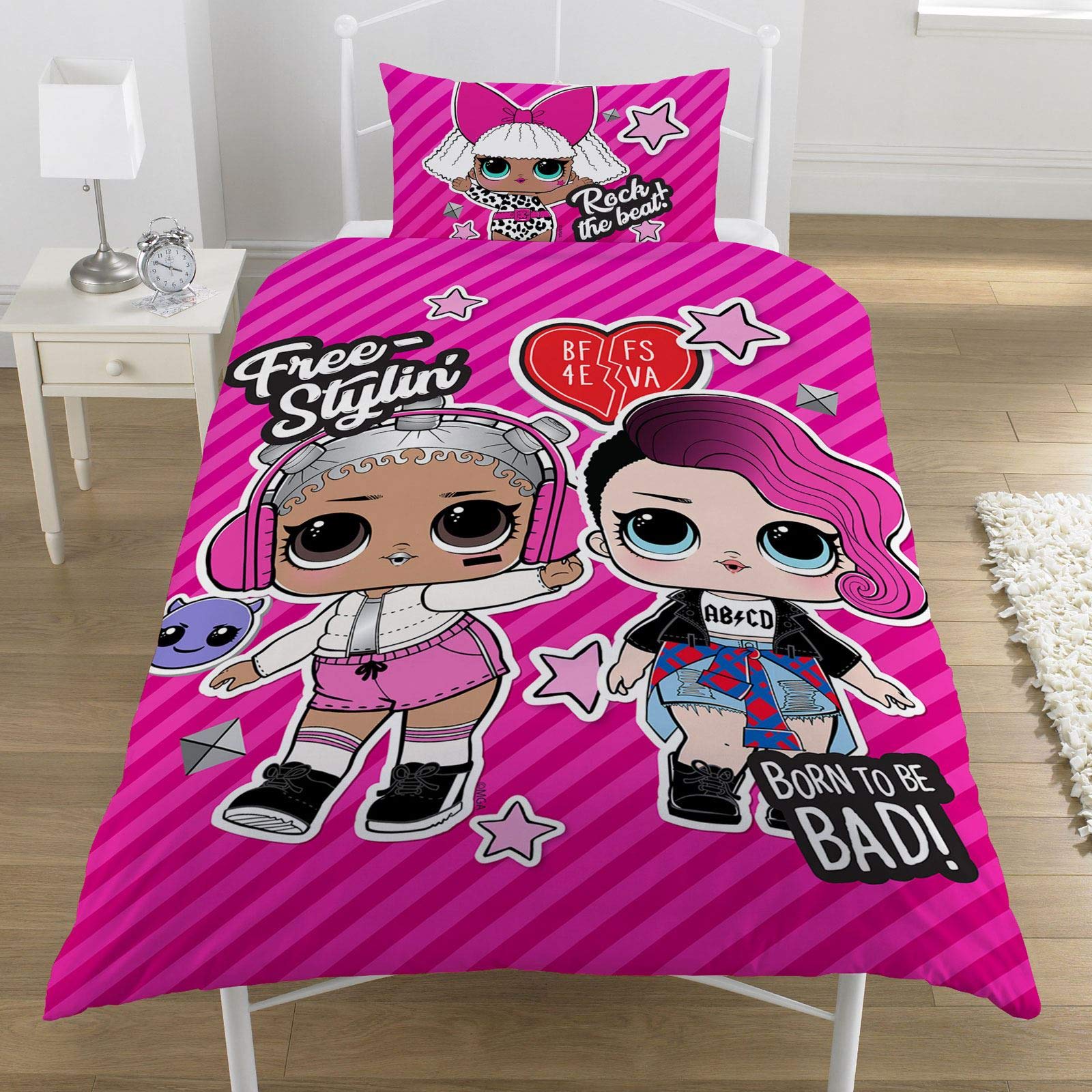 LOL Surprise Free Stylin Single Duvet Cover Reversible Bedding Set