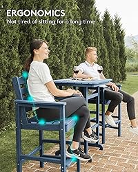 SERWALL 4 Pieces Outdoor Patio Bar Set with 9ft