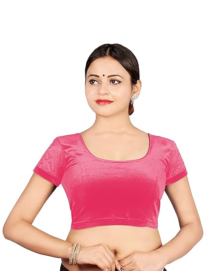 Women's Velvet Blouse with Net Sleeve_P