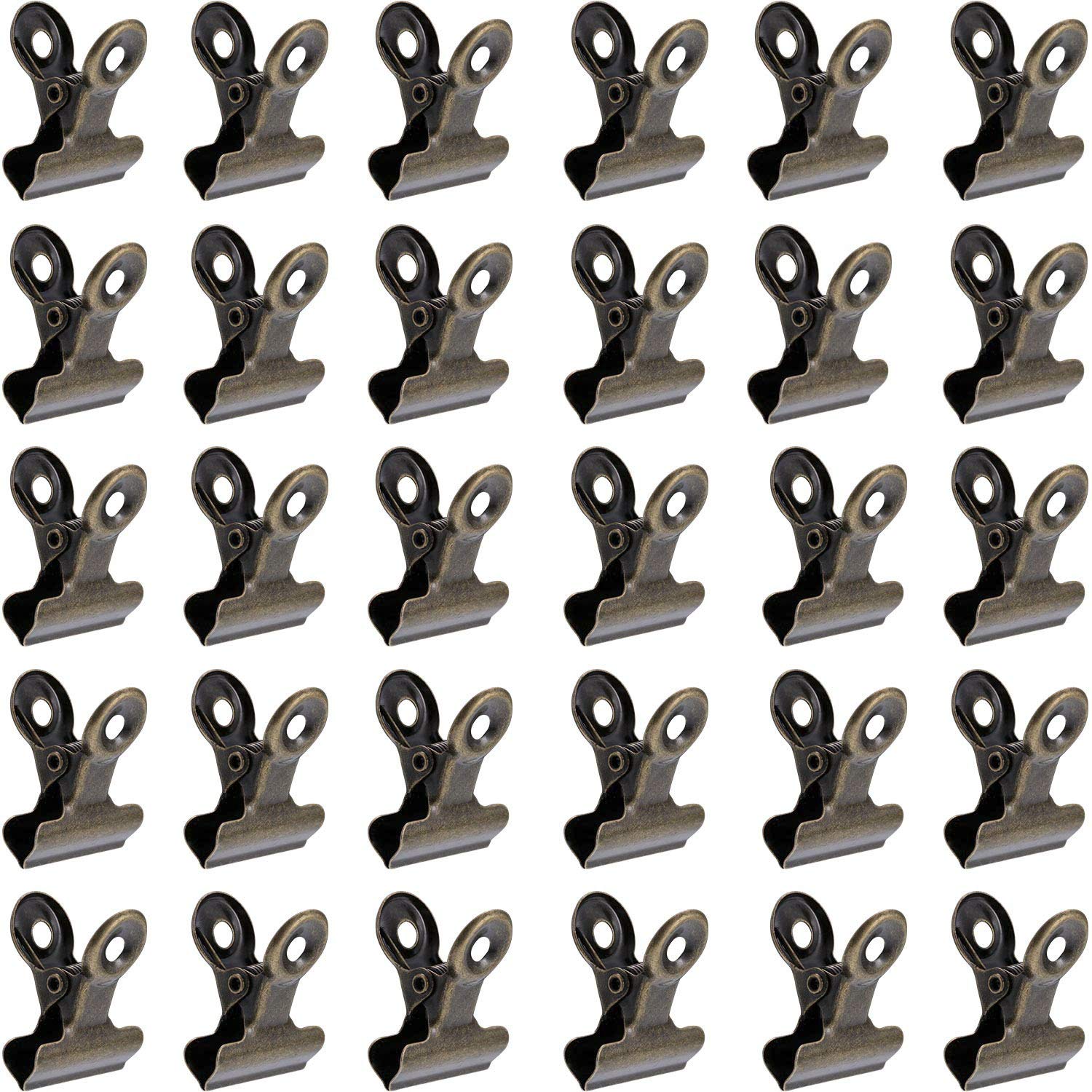 100 Pieces Metal Clips Hinge Clips for Photos, Maps, Drawings, Art Work, Papers, Price Tag, 0.87 Inch, Bronze