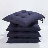 HAMO Dining Chair Seat Pad Cushions Set of 4 Navy 38x38 cm 15x15 view 7
