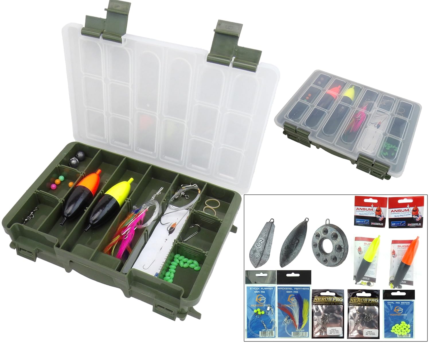 Roddarch Complete Sea Fishing Tackle Set Twin Tray Tackle Box Amazon