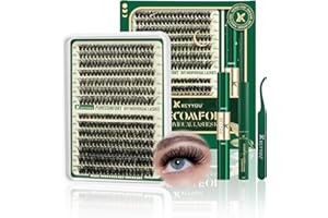 KEYYOU Lash Clusters Kit DIY Lash Extension Kit 280pcs Soft Lash Clusters 60D+80D D Curl Easy to Apply with Bond and Seal Applicator Remover Eyelash Extension Kit at Home(RMkit-60D80D-D-10-18mix)