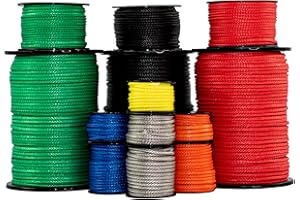 SGT KNOTS Hollow Braid HMPE Rope for Arborists, Boating, Camping, Crafting, Cord, Indoor and Outdoor, Lifting Slings and More (1/4", 25ft, Blue)