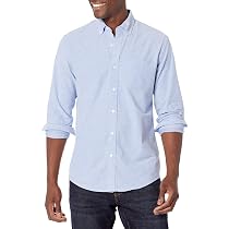 Men's Solid Oxford Shirt Long Sleeve - Button Down With Pocket, Aquamarine