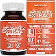 Saw Palmetto Extract – 10X Potency, Pharmaceutical Grade Strength - Plus Pumpkin Seed Oil - Supports Prostate Health, Relieves Urination Issues, Supports Hair Growth, DHT Blocker – 60 Softgels