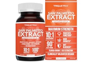 TRIQUETRA HEALTH Saw Palmetto Extract – 10X Potency, Pharmaceutical Grade Strength - Plus Pumpkin Seed Oil - Supports Prostate Health, Relieves Urination Issues, Supports Hair Growth, DHT Blocker – 60 Softgels
