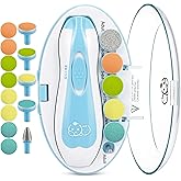 Royal Angels Upgraded 21 in 1 Baby Nail Trimmer with Labeled Case, 13 Extra Replacement Pads, Safe Electric Baby Nail File Ki