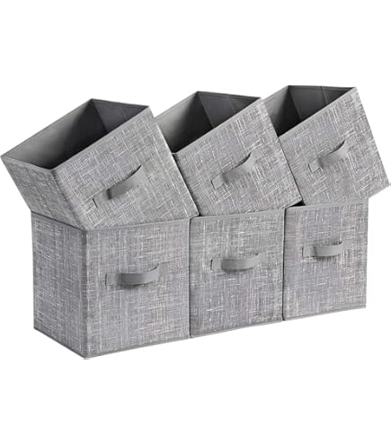 Lot De 3 Boîtes De Rangement Cubiques Robustes Avec Motif Grain De Bois