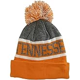 Tennessee Wide Stripe Winter Knit Pom Beanie Hat