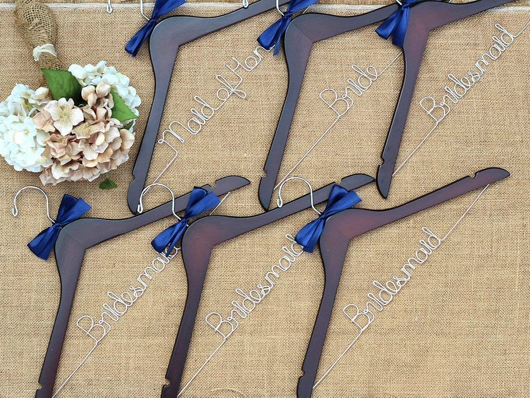 Set of 6 Bridal Party Hangers, Customized Hangers, Wedding Party Hangers, Gifts