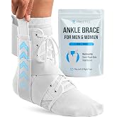 Reinforced Lace Up Ankle Brace for Men &amp; Women, Sprained Ankle Support Wrap | Basketball, volleyball, and running, Fits inside shoes, Achilles tendonitis support, Either foot, Hand washable