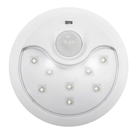 Garza Power - Detector de Movimiento Infrarrojos con Luz LED Quitamiedos, sistema Portátil, ángulo de Detección 120º, color Blanco