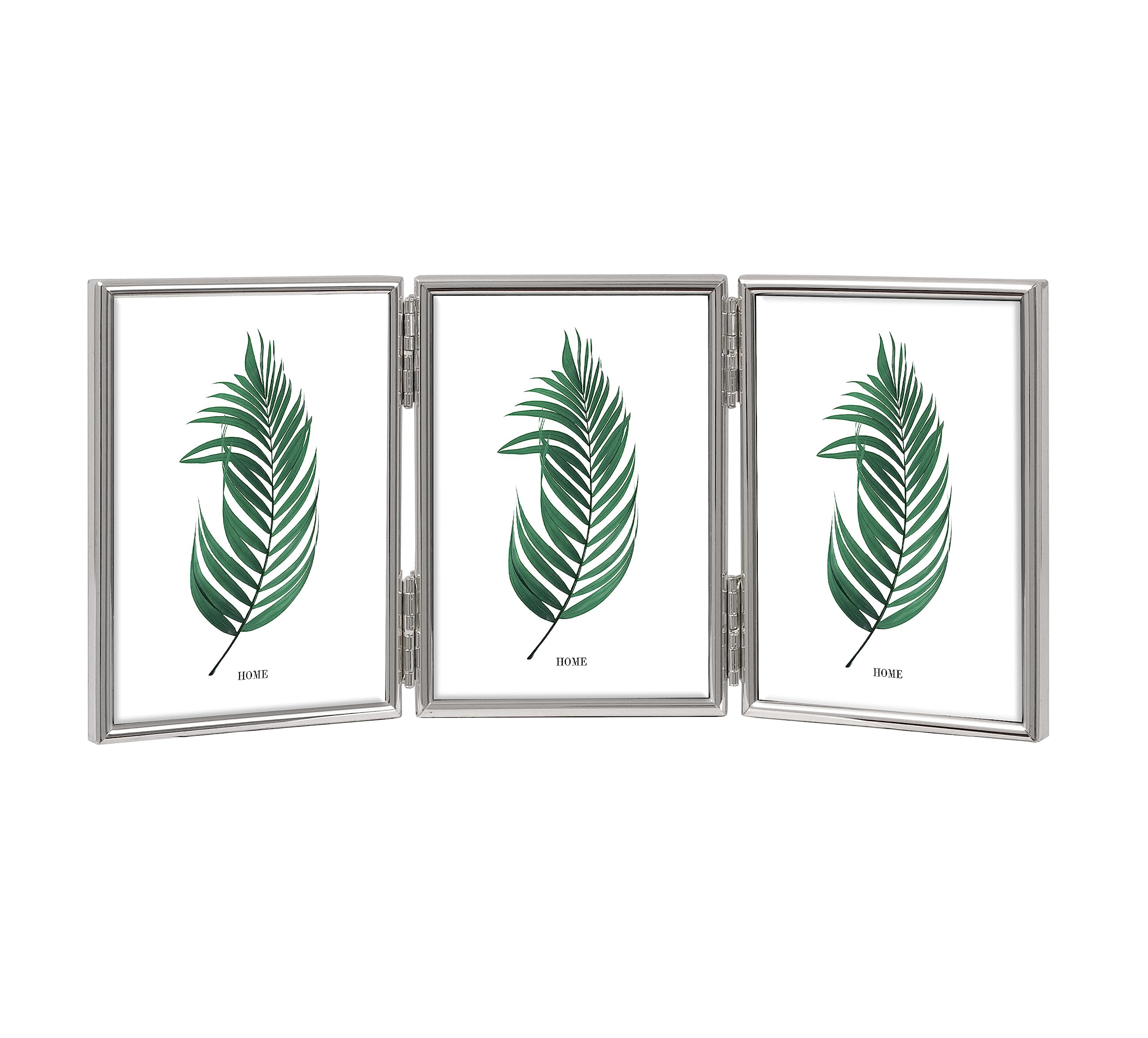 Inov8 Framing Tarnish Resistant Silver Plated Picture Frame - Thin Edge Triple Frame Design for Three Photos 3.5x5 Inch (9x12cm)