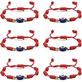 Jasimkiss Evil Eye 7 Knot Lucky Bracelets Adjustable Red String Amulet for Women Men