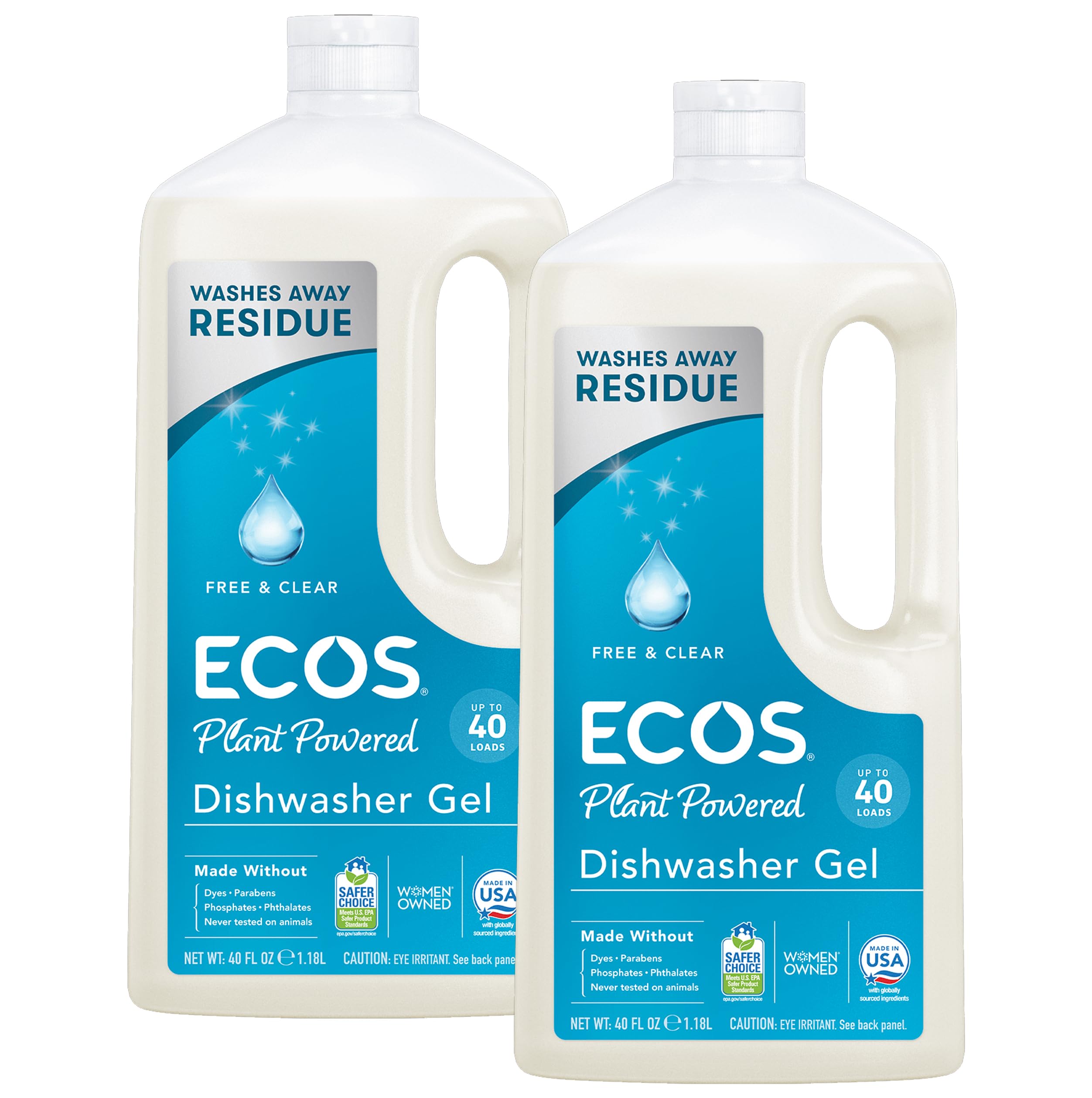 Photo 1 of Earth Friendly Products Wave 2X Ultra High Efficiency Free & Clear Auto Dishwasher Gel Free & Clear 40.0fl oz- pack of 2