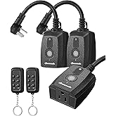 DEWENWILS Toma de control remoto para exteriores, interruptor de control remoto inalámbrico para interiores, interruptor de e