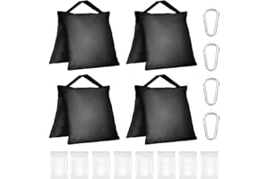 Evekea 4 Packs Sandbags Weight Bag, Photo Studio Weight Bags for Light Stand Video Equipment,Saddlebag Design for Canopy, Umbrella Base, Photography Tripod, Picnic Table, Fishing Chair