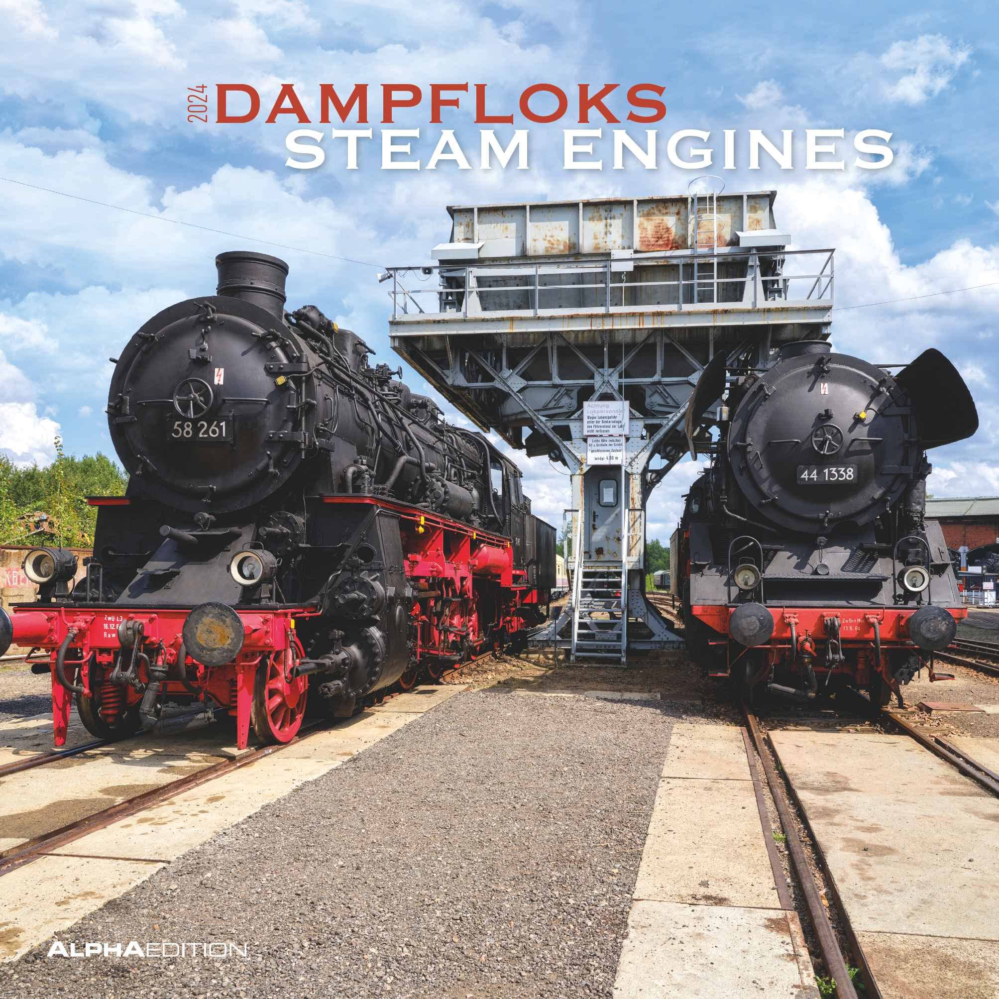 Dampfloks 2024 - Brochure Calendar 30 x 30 cm (30 x 60 cm Open) - Calendar with Space for Notes - Steam Engines - Picture Calendar - Wall Calendar