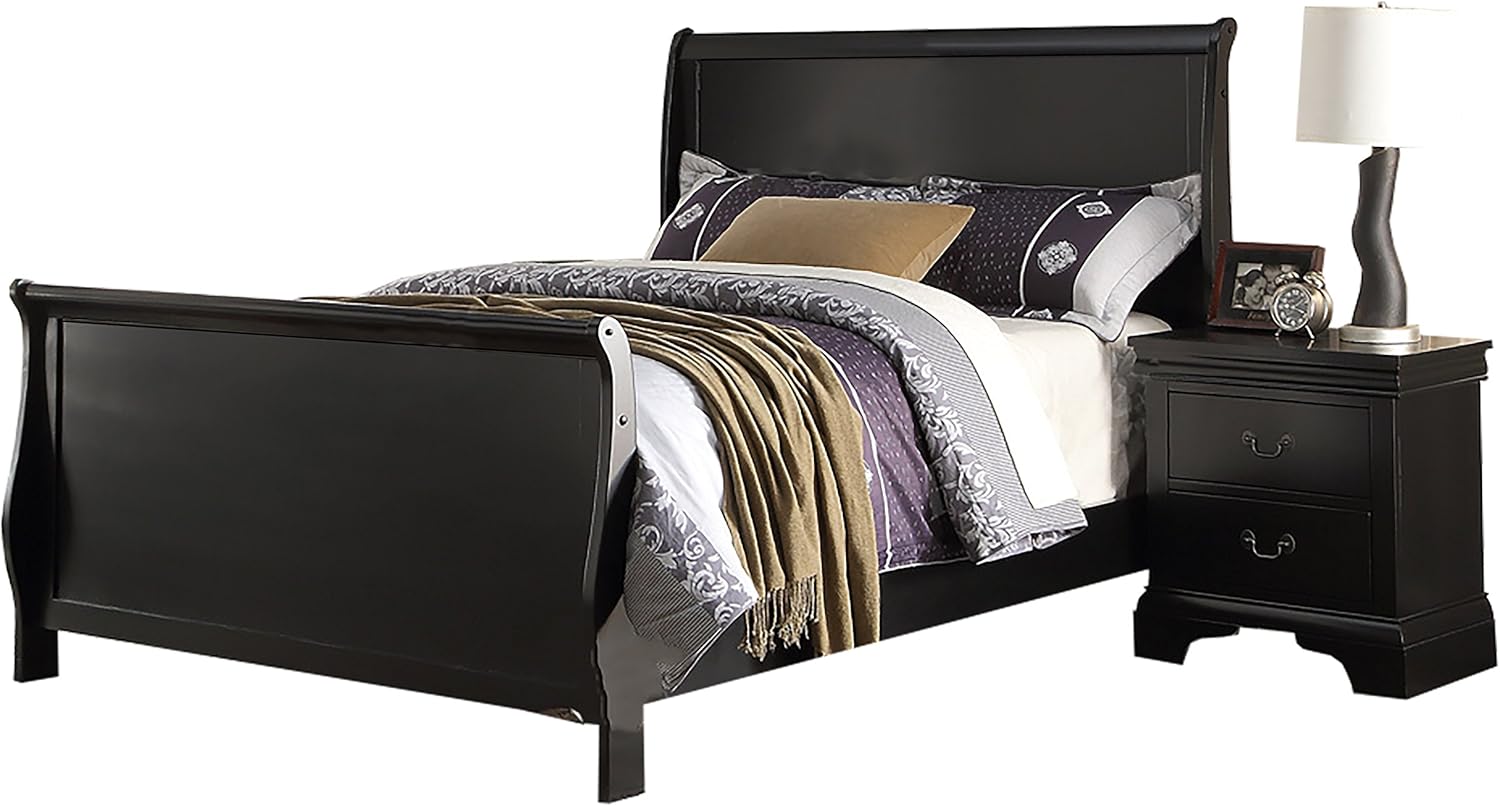 Best Dark Cherry Wood Sleigh Twin Bed Frame