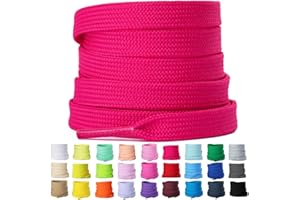 Olukssck 2 Pairs Flat Shoe Laces for Sneakers, 5/16'' Athletic Shoelaces