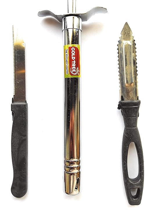GOLDTREE Gas Lighter by Real Enterprise with Free Knife and Peeler