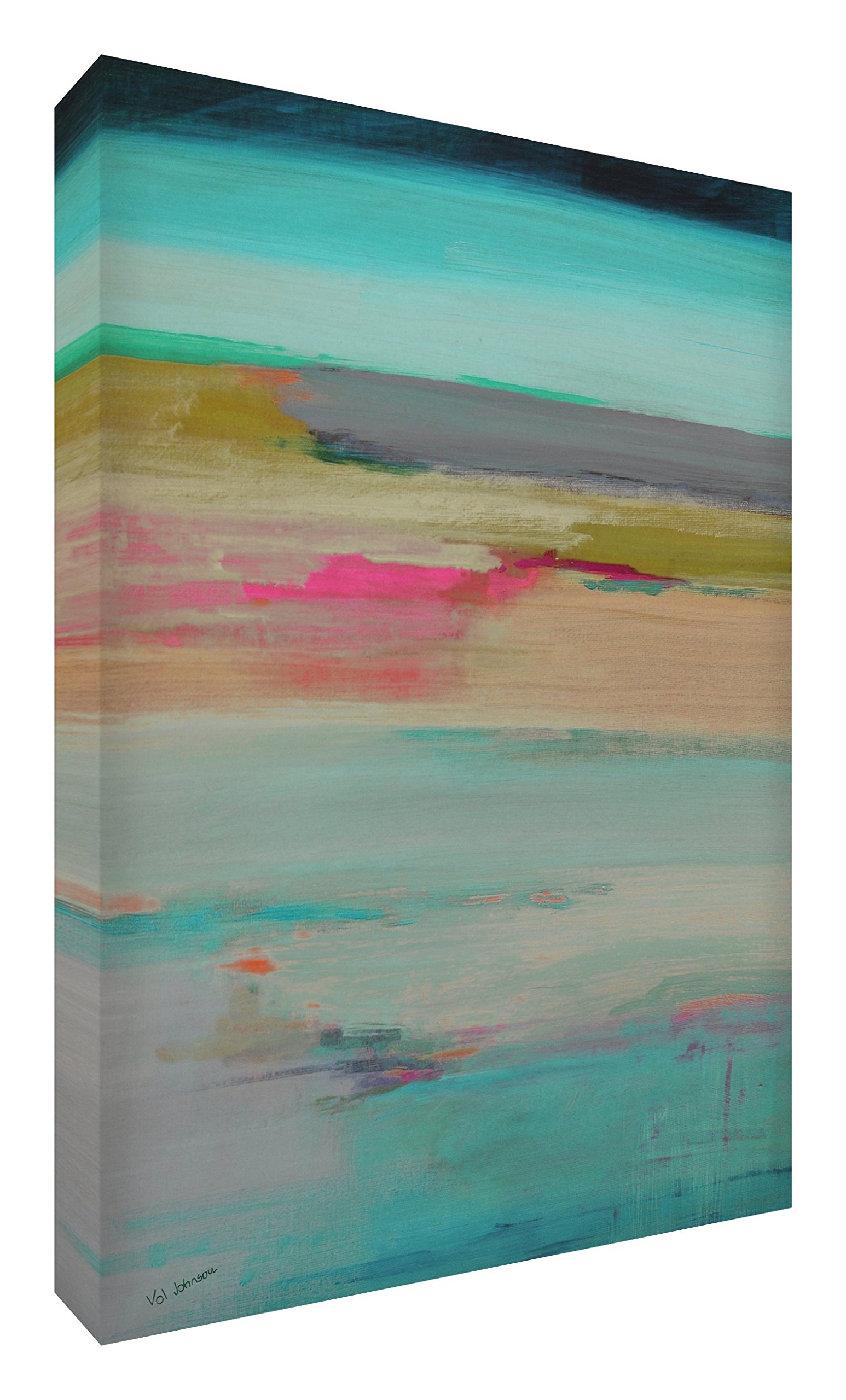 Feel Good Art Canvas Vibrant Colours Abstract Belong to The Artist Val Johnson Pink Calm 115 x 78 x 4 cm XXL