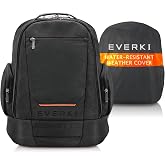 EVERKI ContemPRO 117 Backpack with Laptop Compartment, Black - 42 Liters | Included rain cover, water-repellent exterior, spacious organized carry, fits laptops up to 18.4 inches