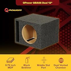 QPower Single Car Audio Subwoofer Box with