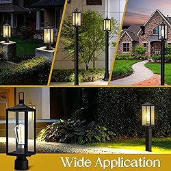 Outdoor Lamp Post Light Fixture, 17 Inch Post