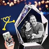 3DPIXDANCE 3D Crystal Photo, Christmas Personalized Gift for Anniversary, Birthday, Wedding, Memorial, Mother Day and Father Day Custom Picture Gifts for Couples, Mom, Dad. (Medium, Iceberg)